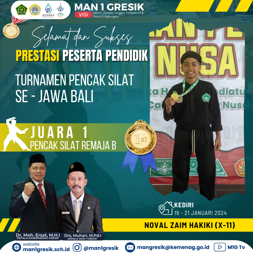 Noval Zaim Hakiki Siswa Kelas X 11 Man 1 Gresik Raih Juara 1 Turnamen